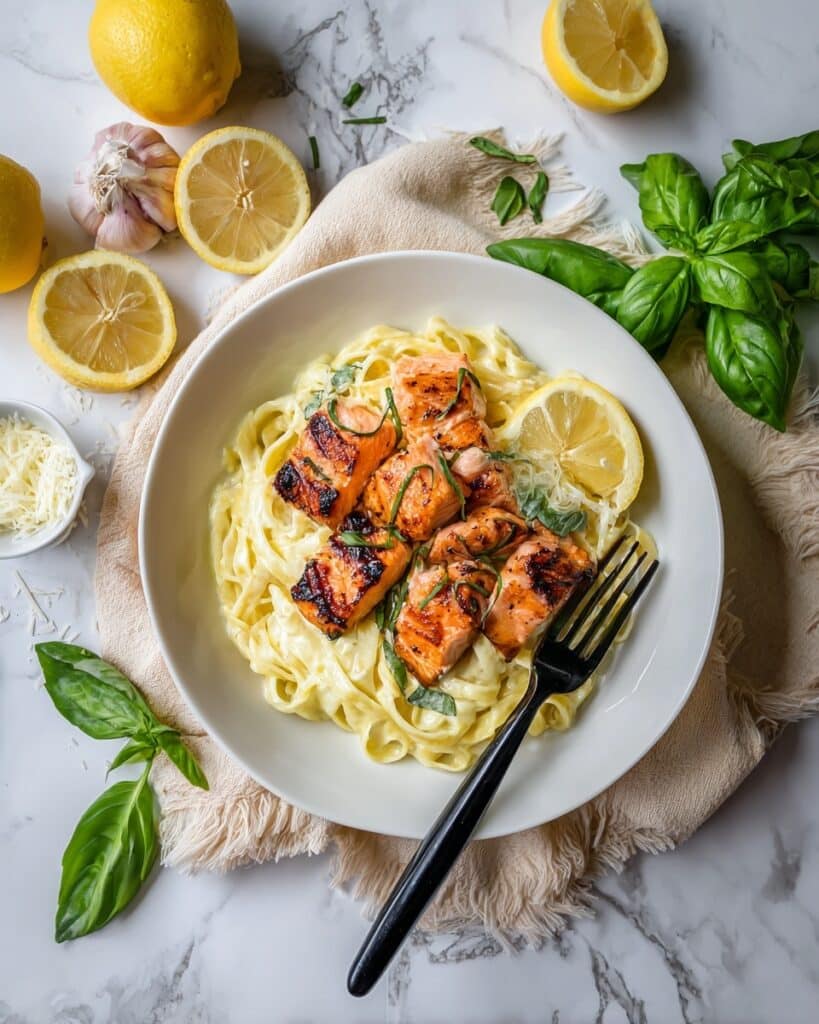 Salmon Fettuccine Alfredo Recipe