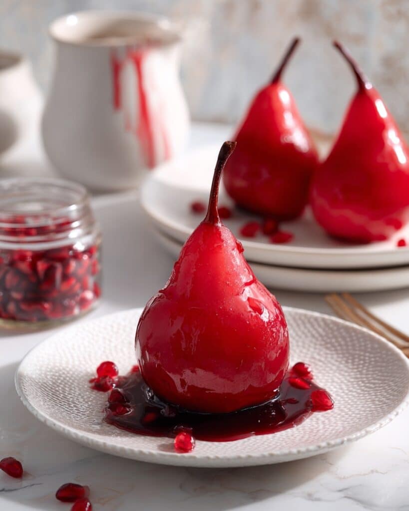 Pomegranate Poached Pears Recipe