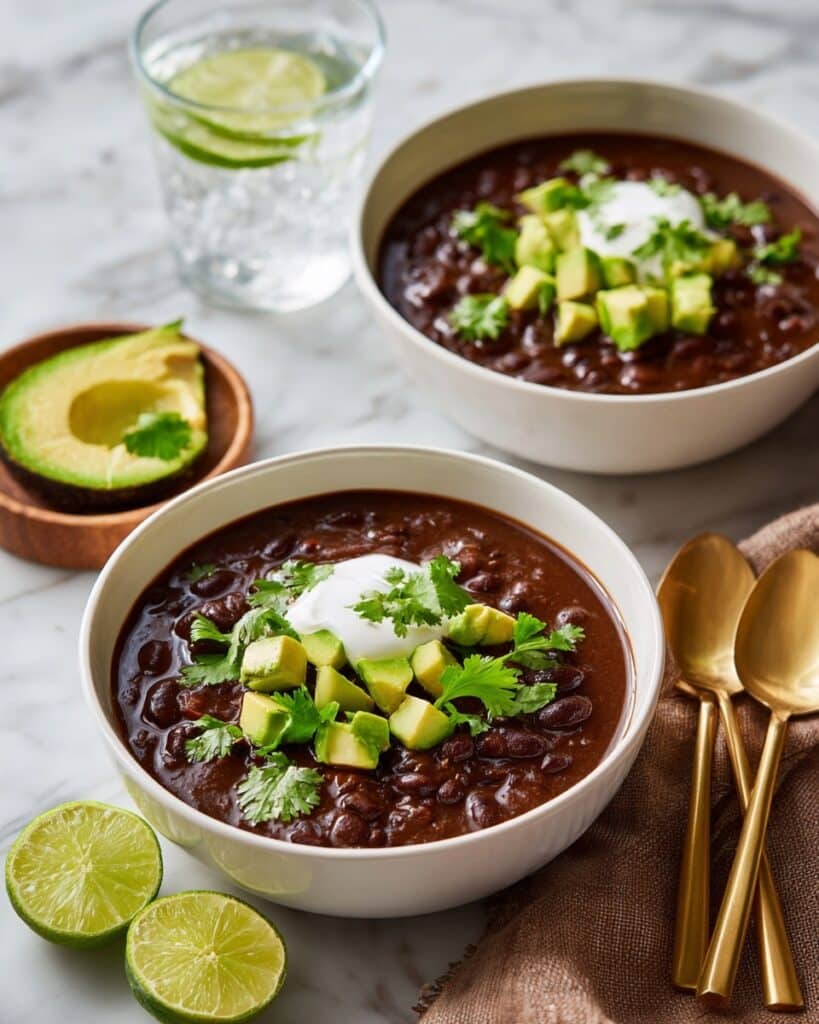 Creamy Black Bean Soup with Jalapeño, Lime, and Cilantro Recipe