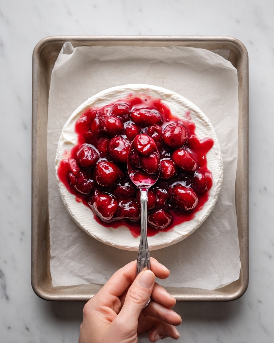 Easy Baked Brie with Cranberry Sauce Recipe - Recipe Image