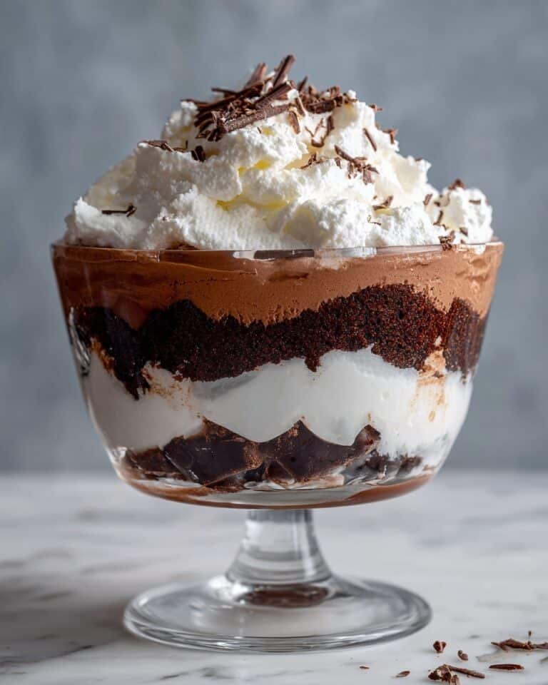 Brownie Trifle with Chocolate Chia Pudding and Coconut Whipped Cream Recipe