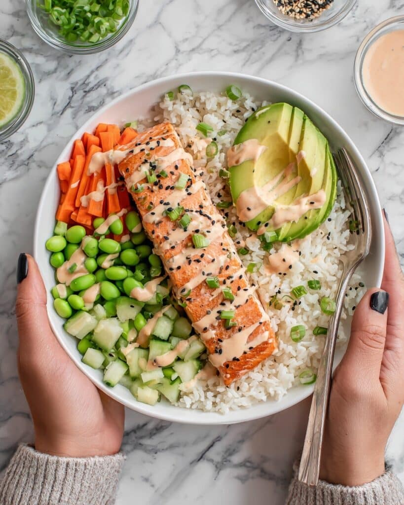 Veggie-Loaded Salmon Bowls Recipe