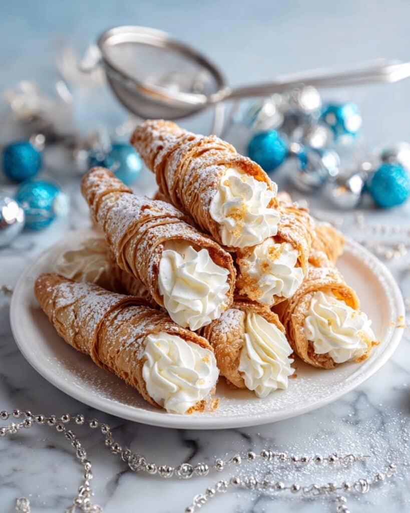 Cream Horns with Whipped Cream Filling and Toasted Nuts Recipe