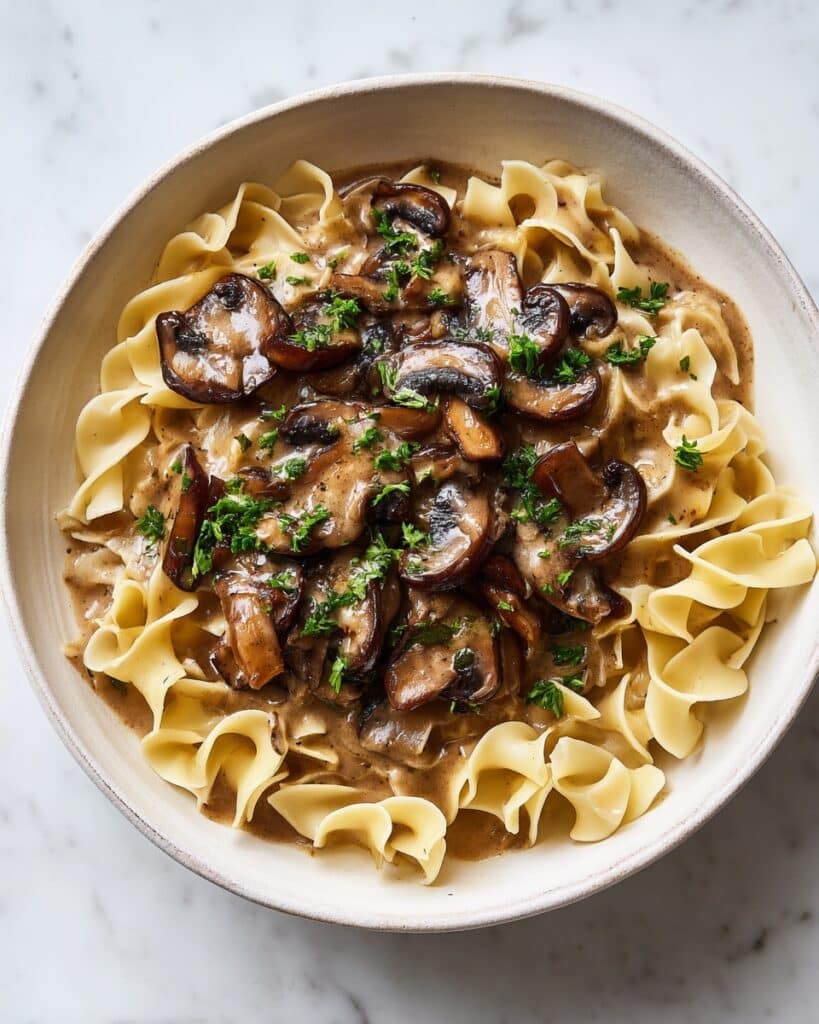 One Pot Mushroom Stroganoff Recipe
