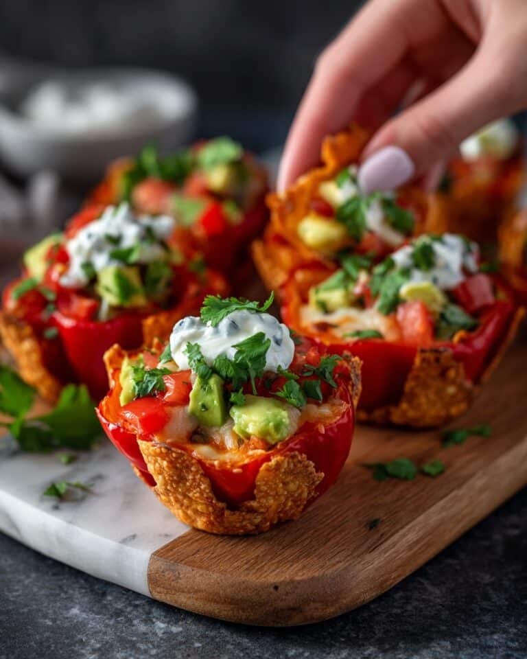 Chicken Taco Cups with Pico de Gallo and Cheesy Topping Recipe
