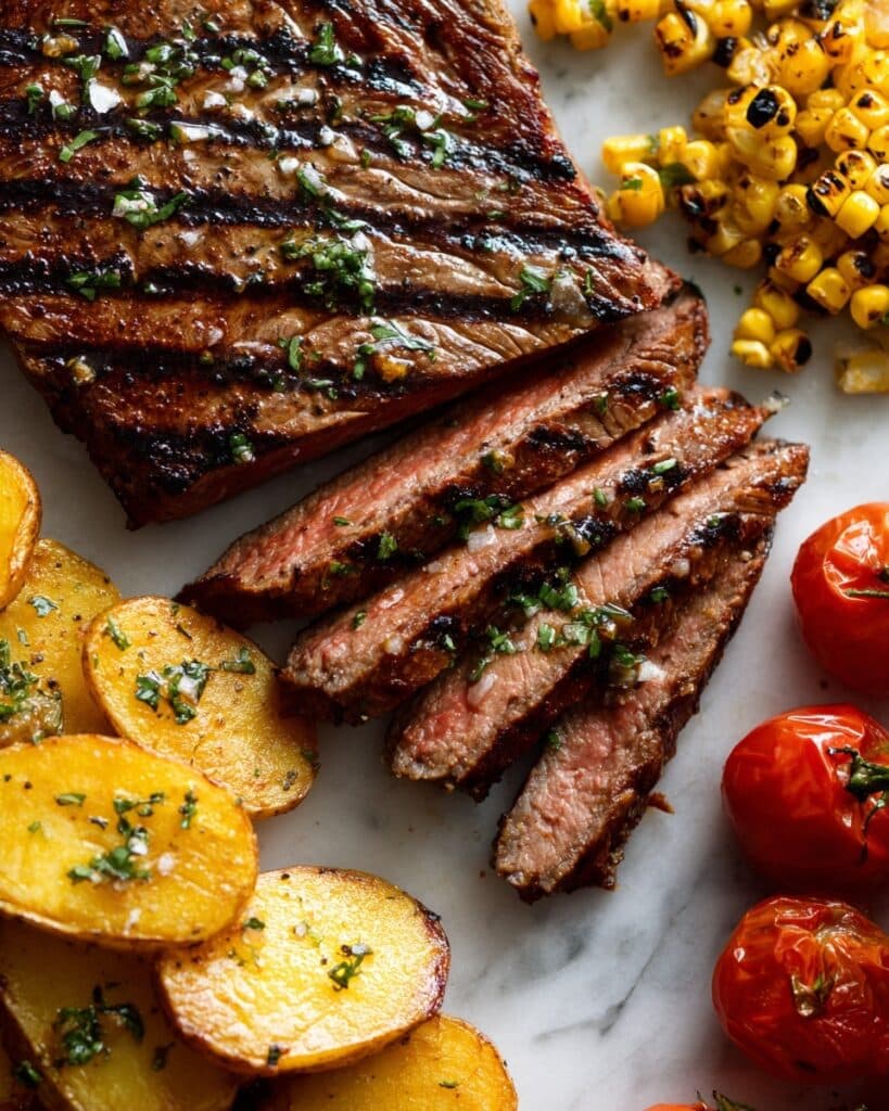 Grilled Flank Steak with Balsamic and Garlic Marinade Recipe