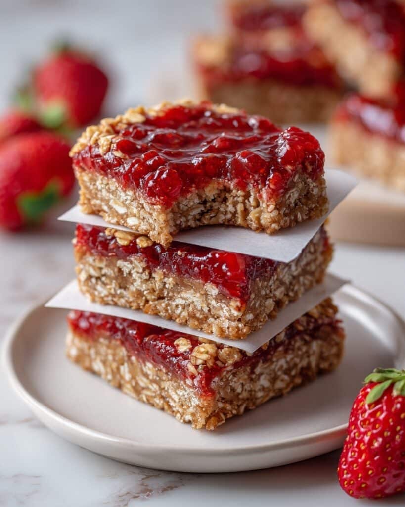 Strawberry Oatmeal Vegan Breakfast Bars Recipe