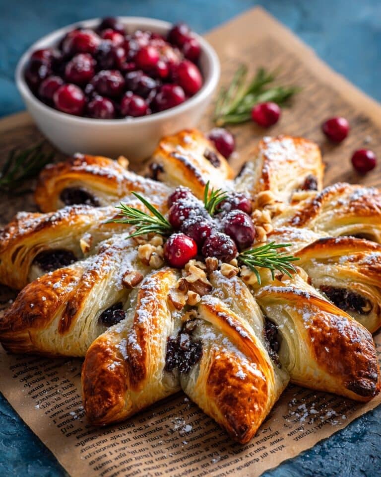 Nutella Puff Pastry Ring with Cranberries and Nuts Recipe