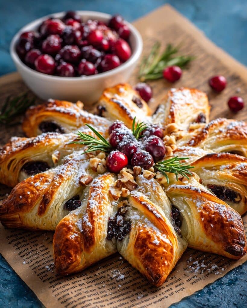 Nutella Puff Pastry Ring with Cranberries and Nuts Recipe
