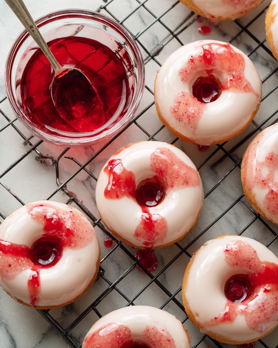 Broken Glass Candy Donuts with Edible Glass and Red Candy