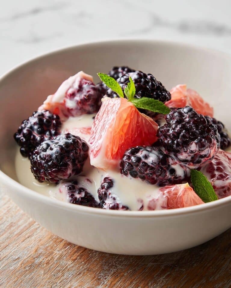 Fresh Fruit Salad with Blackberries, Grapefruit, and Vanilla Yogurt Recipe