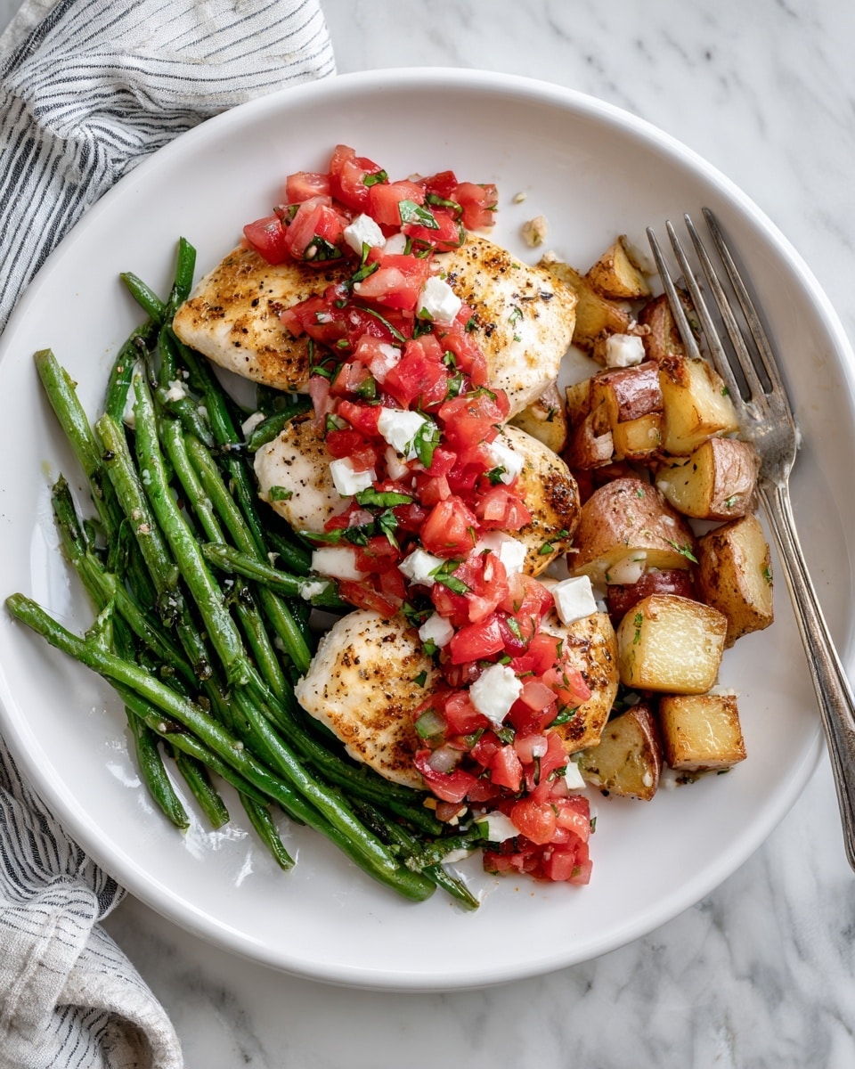 Sheet Pan Chicken and Vegetables with Caprese Topping Recipe