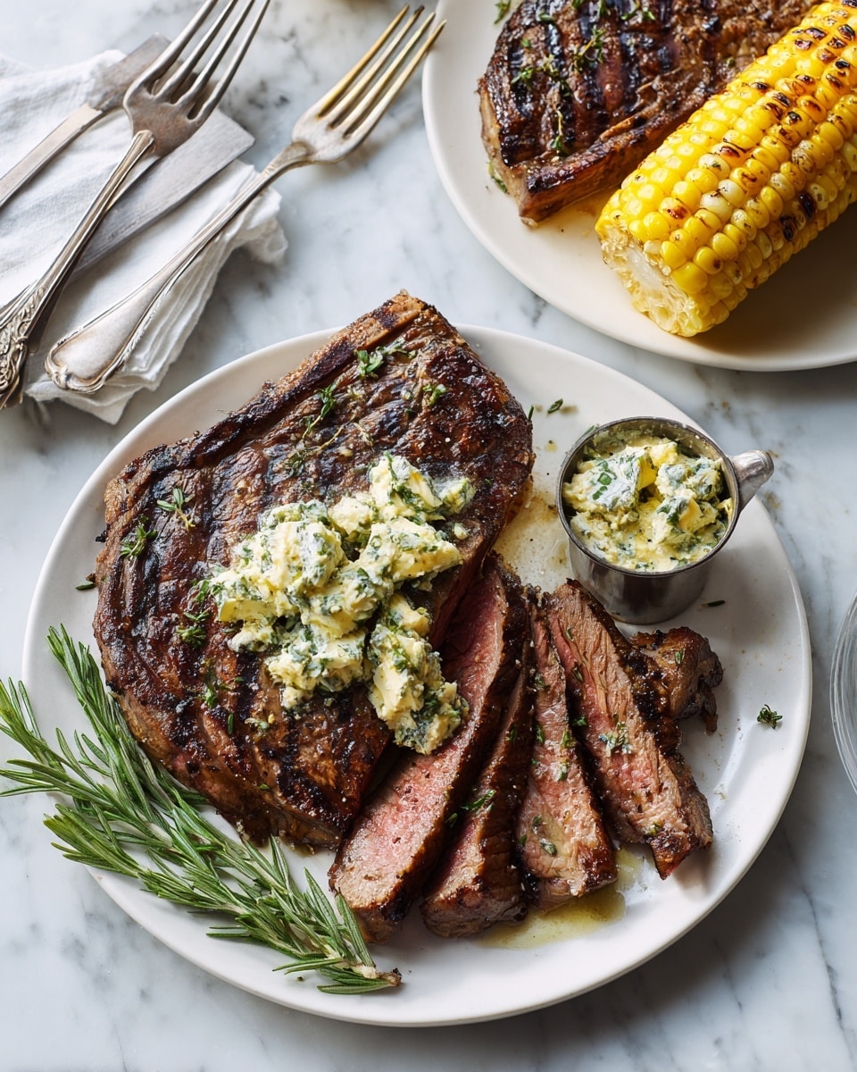 Grilled Steak with Herb Butter Recipe