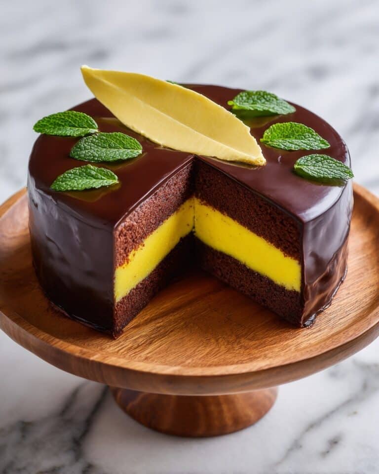 Dubai Chocolate Mousse Cake with Pistachio Insert and Glaze Recipe