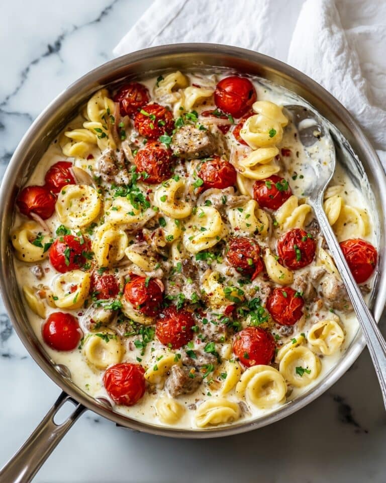 Tomato Basil Orecchiette Pasta with Sausage and Parmesan Recipe