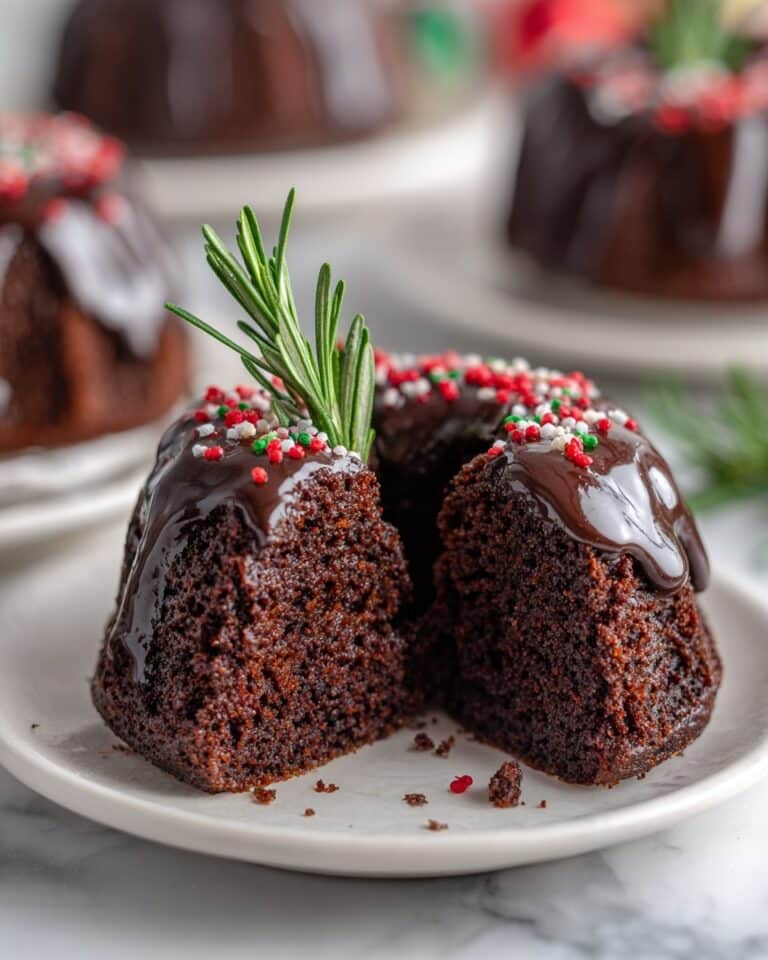 Mini Chocolate Bundt Cakes with Chocolate Ganache Recipe