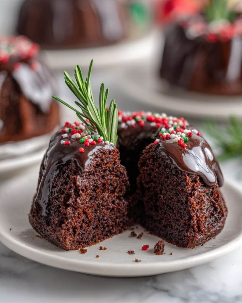 Mini Chocolate Bundt Cakes with Chocolate Ganache Recipe