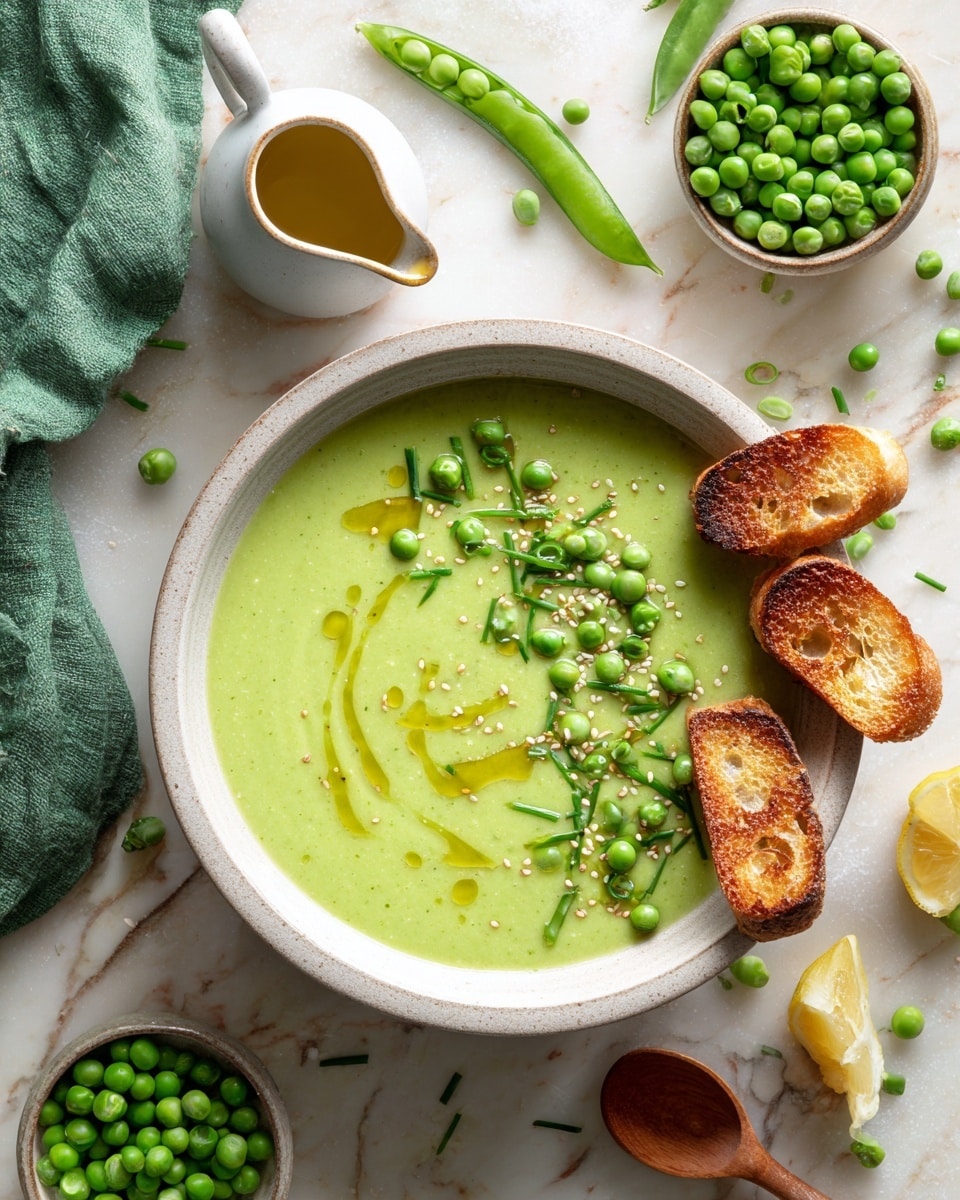 Fresh Pea Soup with Herbs and Almond Milk Recipe