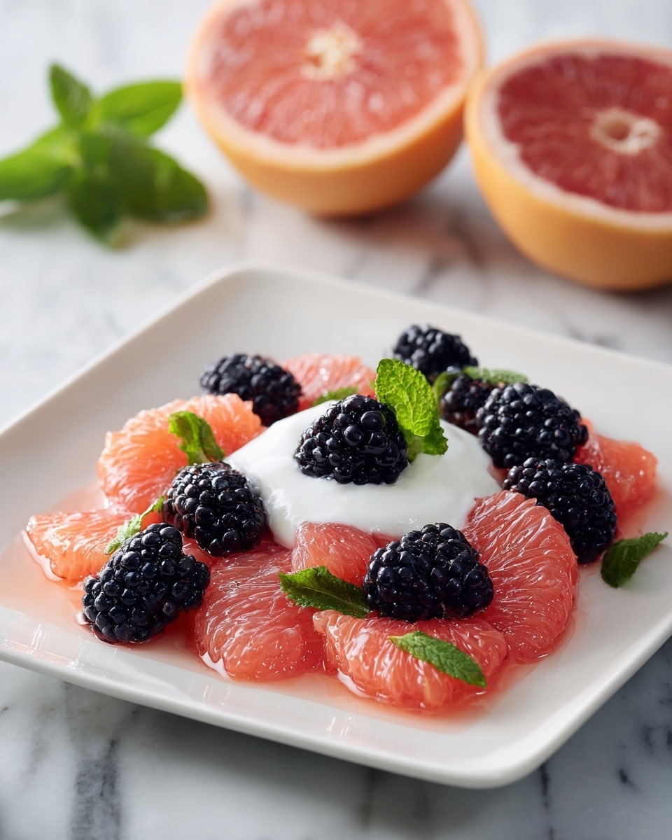Fresh Fruit Salad with Blackberries, Grapefruit, and Vanilla Yogurt Recipe - Recipe Image