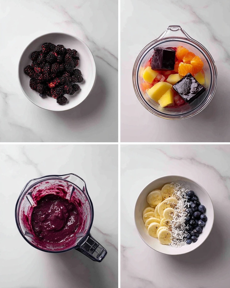Creamy Acai Bowl with Fresh Fruit and Toppings Recipe - Recipe Image