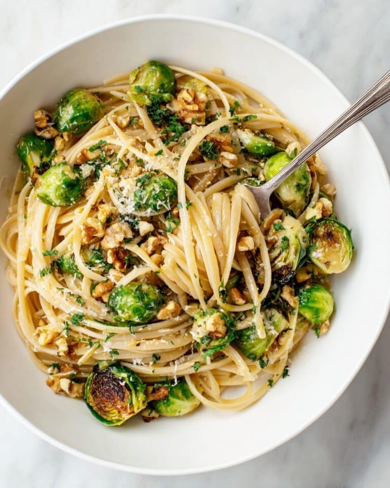 Brussels Sprouts Pasta with Lemon, Walnuts, and Crispy Breadcrumbs Recipe