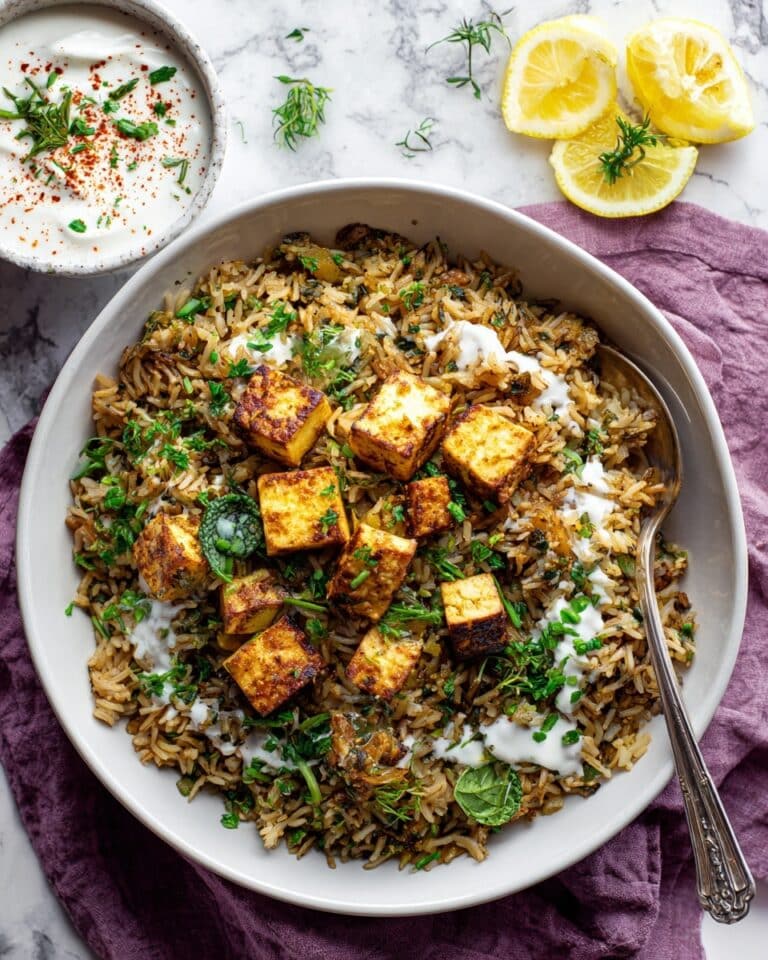 Lucknowi Biryani (North Indian Spiced Tofu Rice Bake) Recipe
