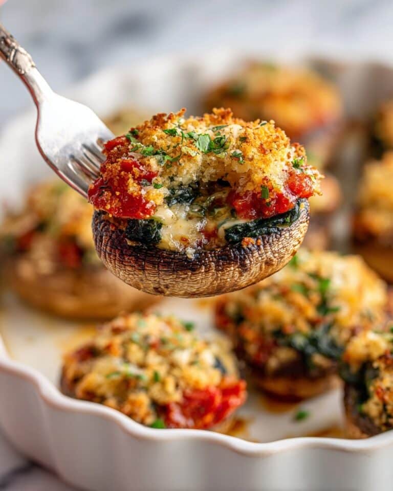 Mushroom Parmesan with Spinach and Orzo Recipe