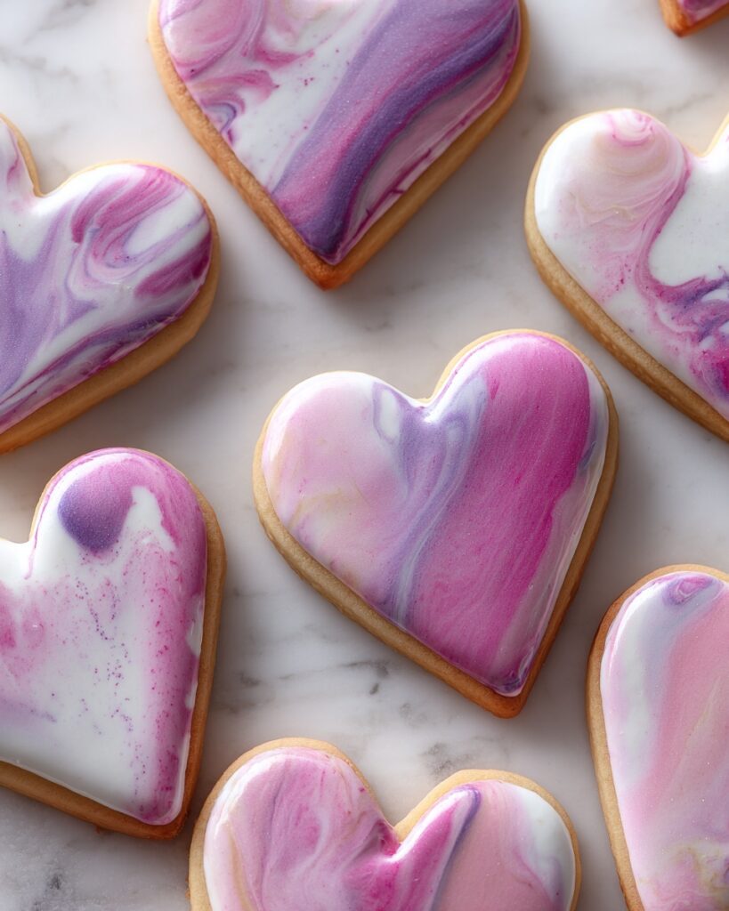 Cut Out Sugar Cookies with Vibrant Marbled Icing Recipe