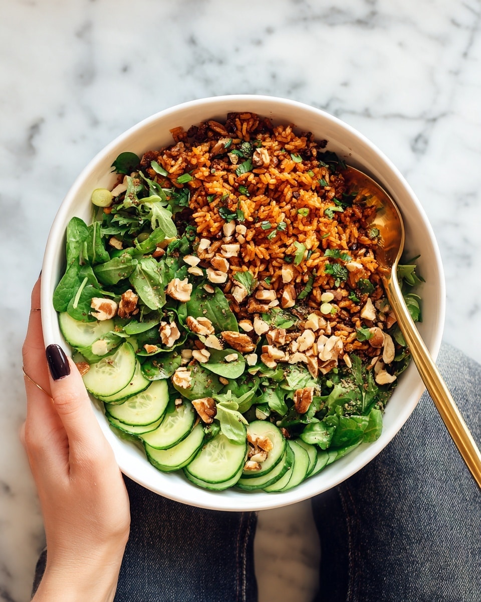 Easy Rice Salad with Cucumbers and Herbs Recipe