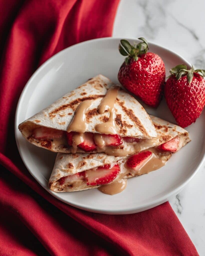 Peanut Butter Strawberry Tortillas with Sliced Almonds and Coconut Recipe
