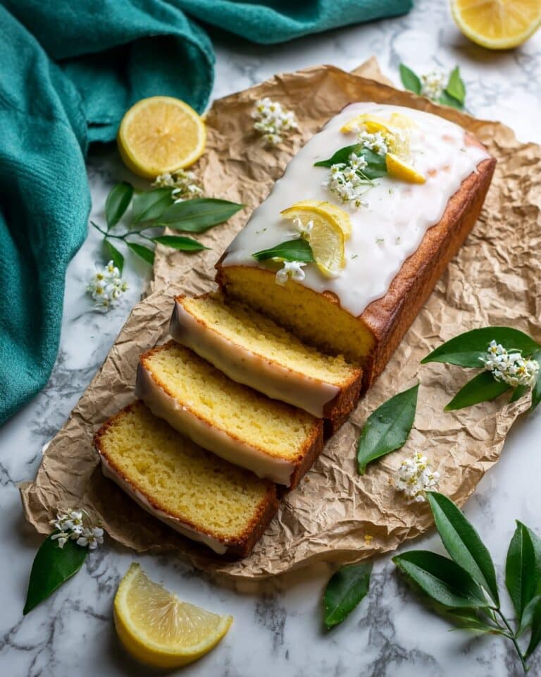 Lemon Pound Cake with Lemon Syrup and Vanilla Cream Glaze Recipe