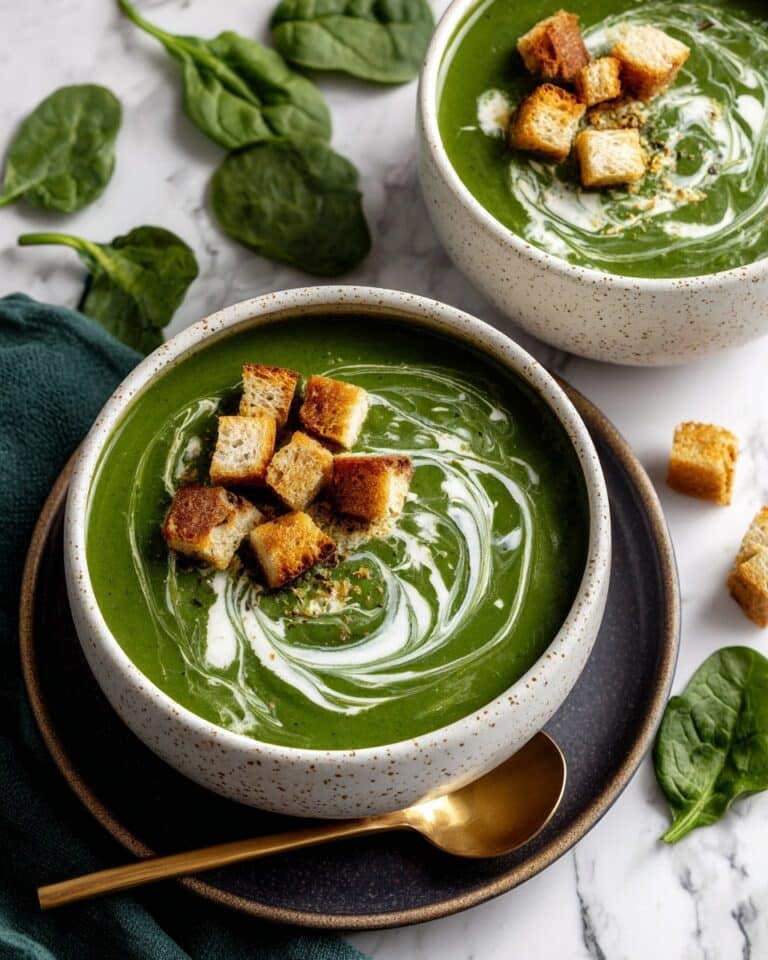 Creamy Spinach Soup with Potatoes and Parmesan Recipe