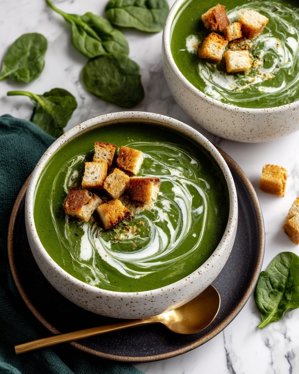 Creamy Spinach Soup with Potatoes and Parmesan Recipe