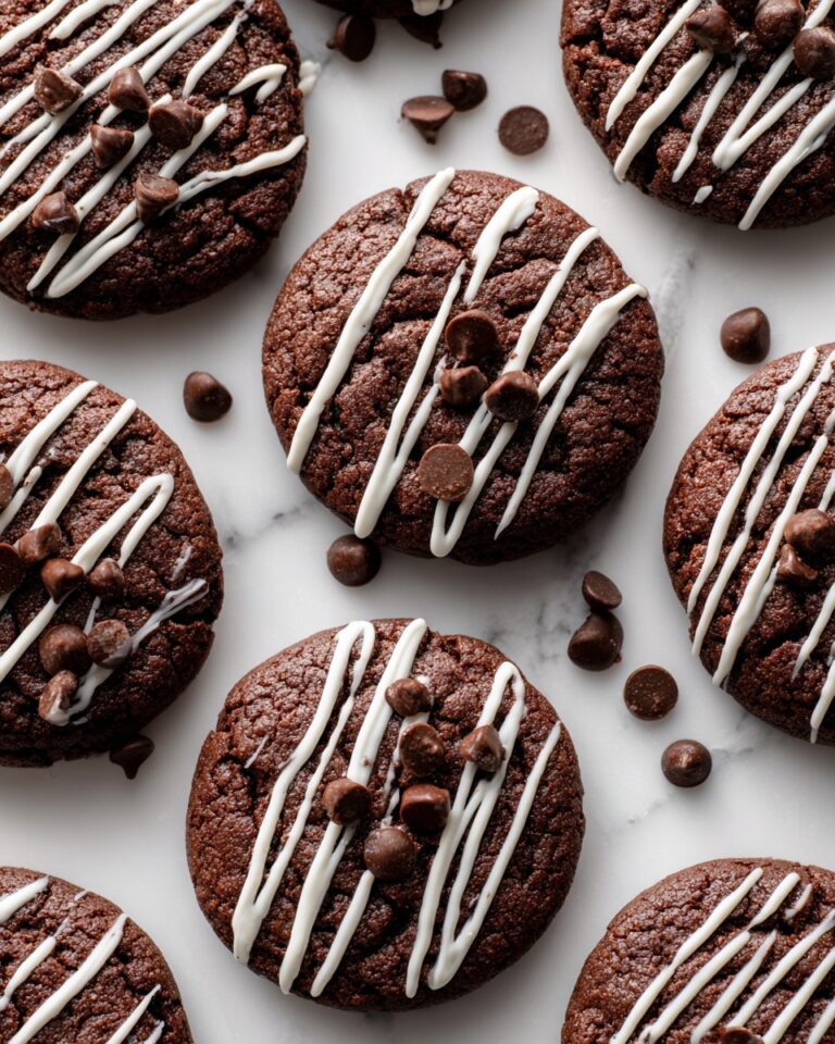 Chocolate Cake Mix Cookies with White Chocolate Drizzle Recipe