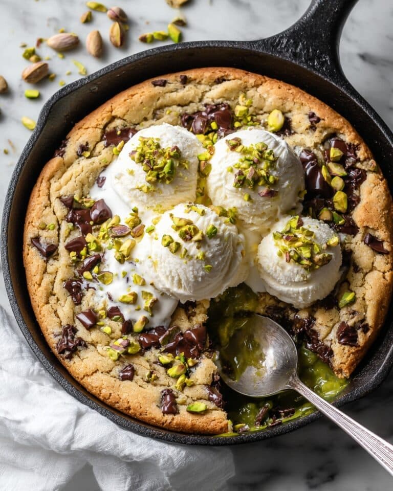 Pistachio Cream Skillet Cookie Recipe