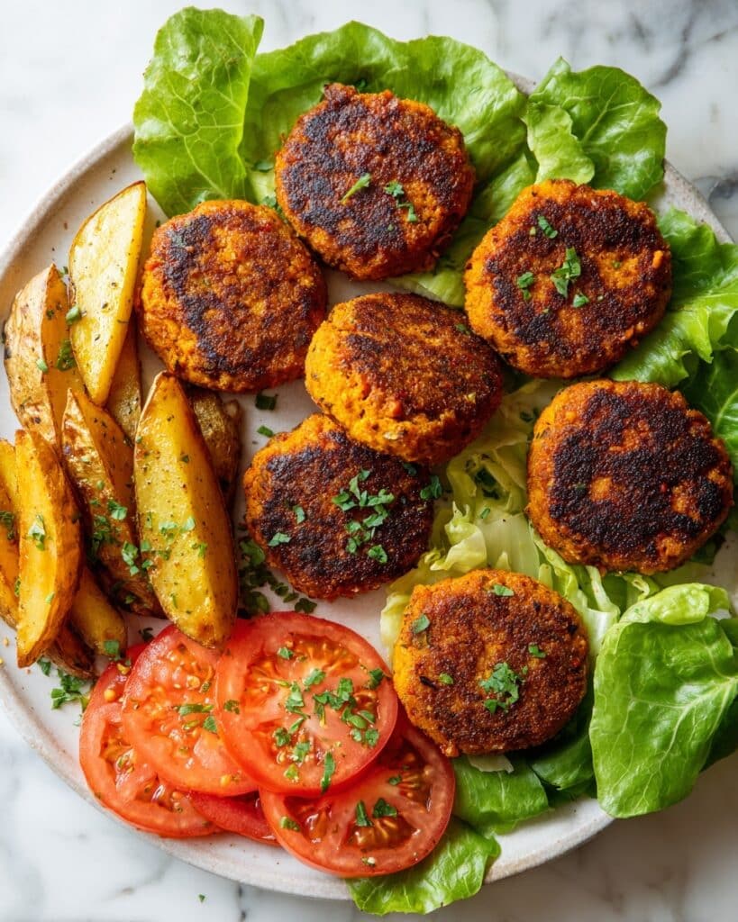 Persian Vegetarian Kotlet Patties with Greek Yogurt Sauce Recipe