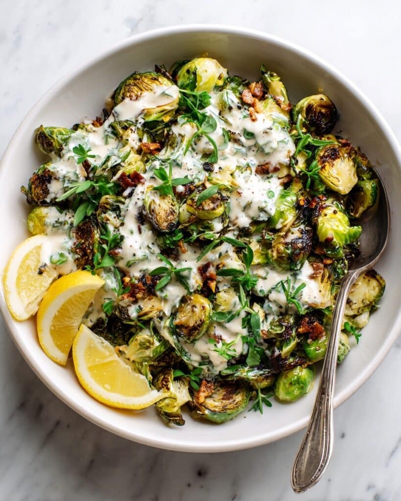 5-Ingredient Tahini-Thyme Brussels Sprouts Recipe