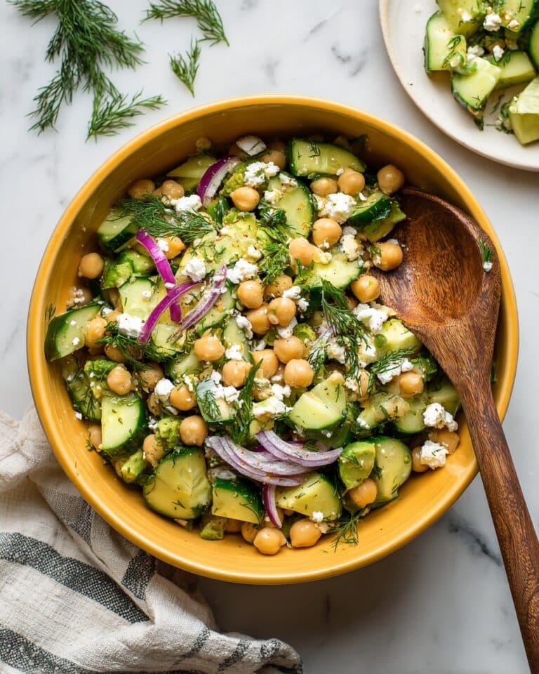 Cucumber Chickpea Salad with Feta, Herbs, and Lemon Vinaigrette Recipe