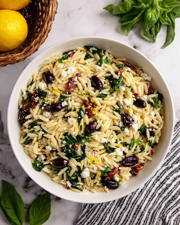 Orzo Pasta Salad with Feta and Sun-Dried Tomatoes Recipe