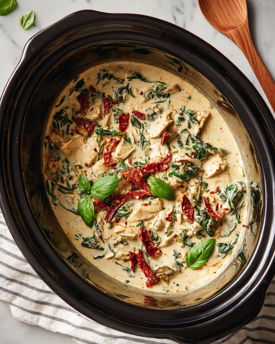 Slow Cooker Tuscan Chicken Recipe - Recipe Image