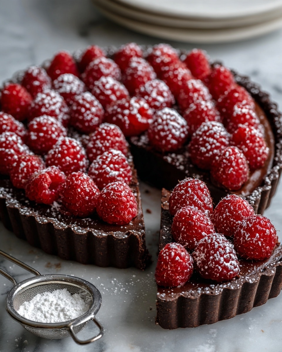 Easy No-Bake Chocolate Tart with Raspberries Recipe