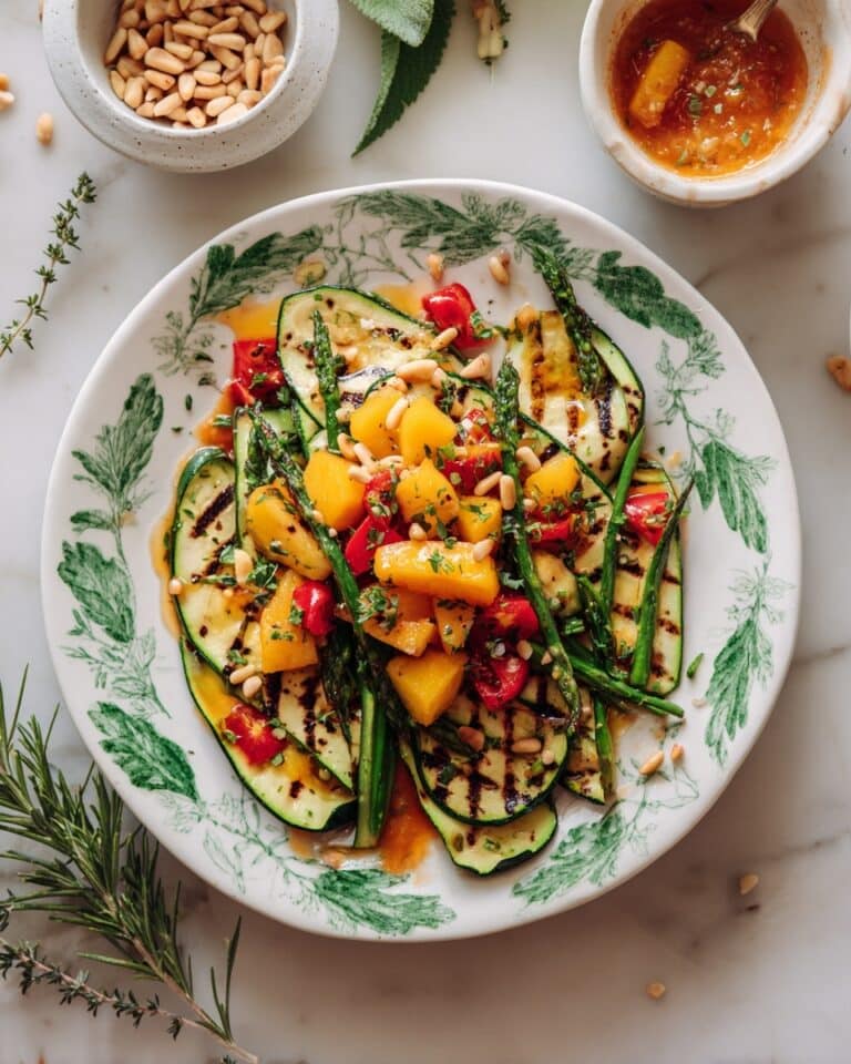 Charred Grilled Zucchini with Peach Agrodolce Recipe