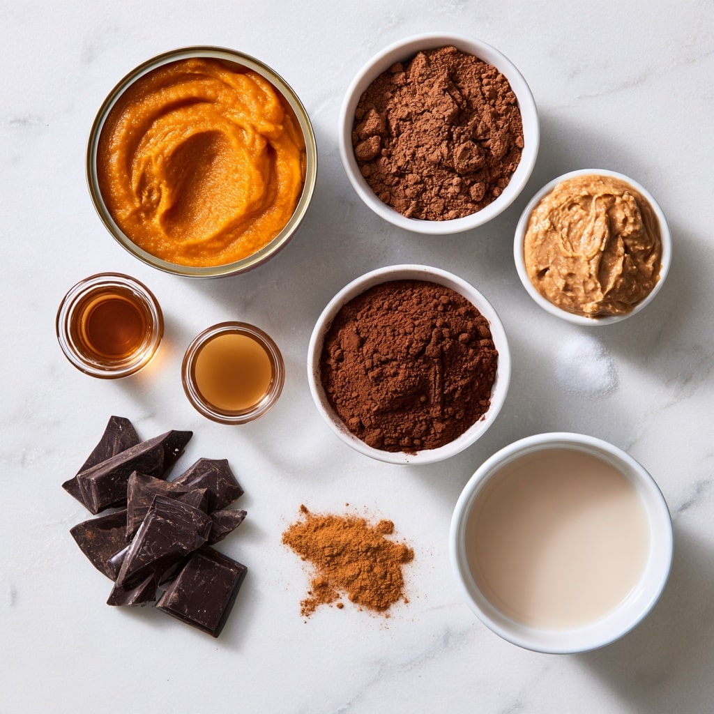 Inside a white bowl, there are five distinct layers of ingredients. On the left side, there is a thick, bright orange layer with a smooth texture, next to it slightly on top is a glossy light brown dollop with a creamy texture. To the lower right, there are two piles of dark brown powder, cracked and dry in appearance. Surrounding these layers is a shiny golden liquid that pools around the edges. The bowl sits on a white marbled surface with a visible steel handle at the bottom right corner. Photo taken with an iphone --ar 4:5 --v 7