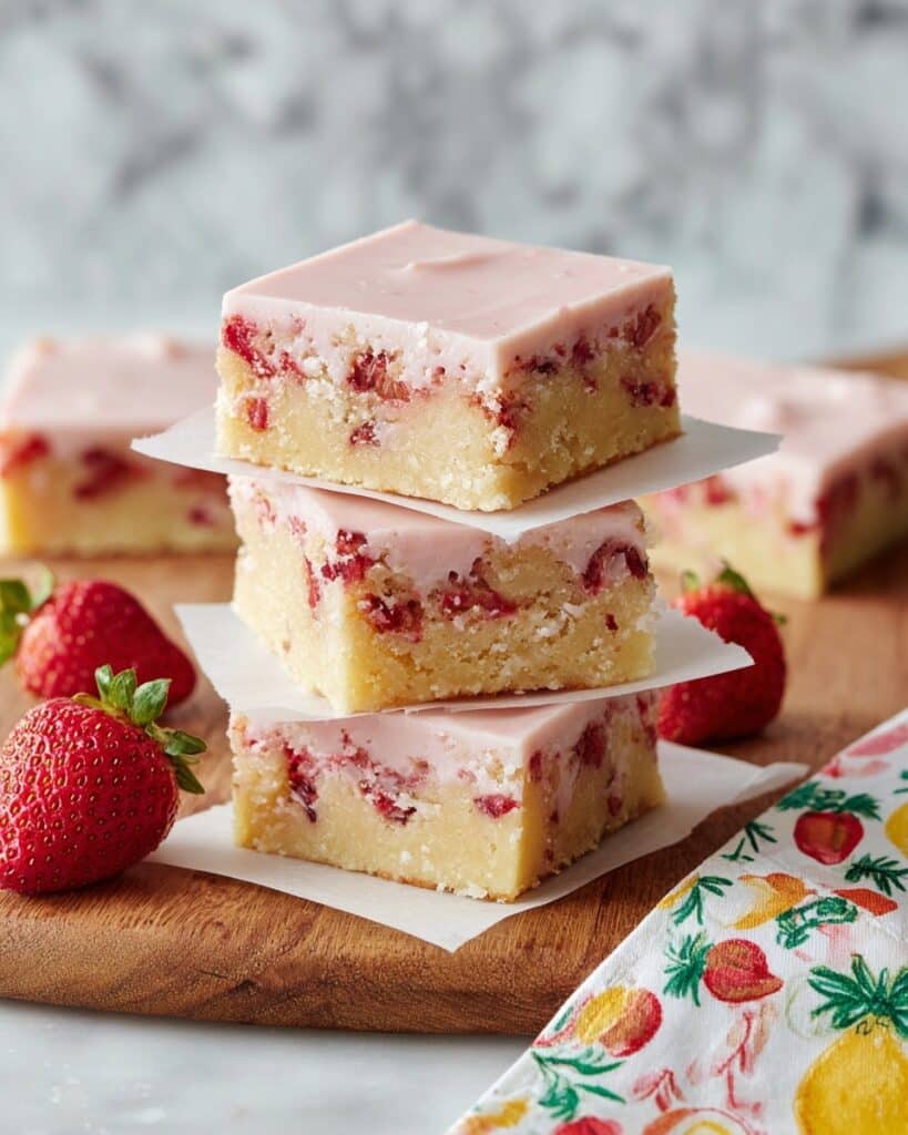 Strawberry Lemon Blondies Recipe