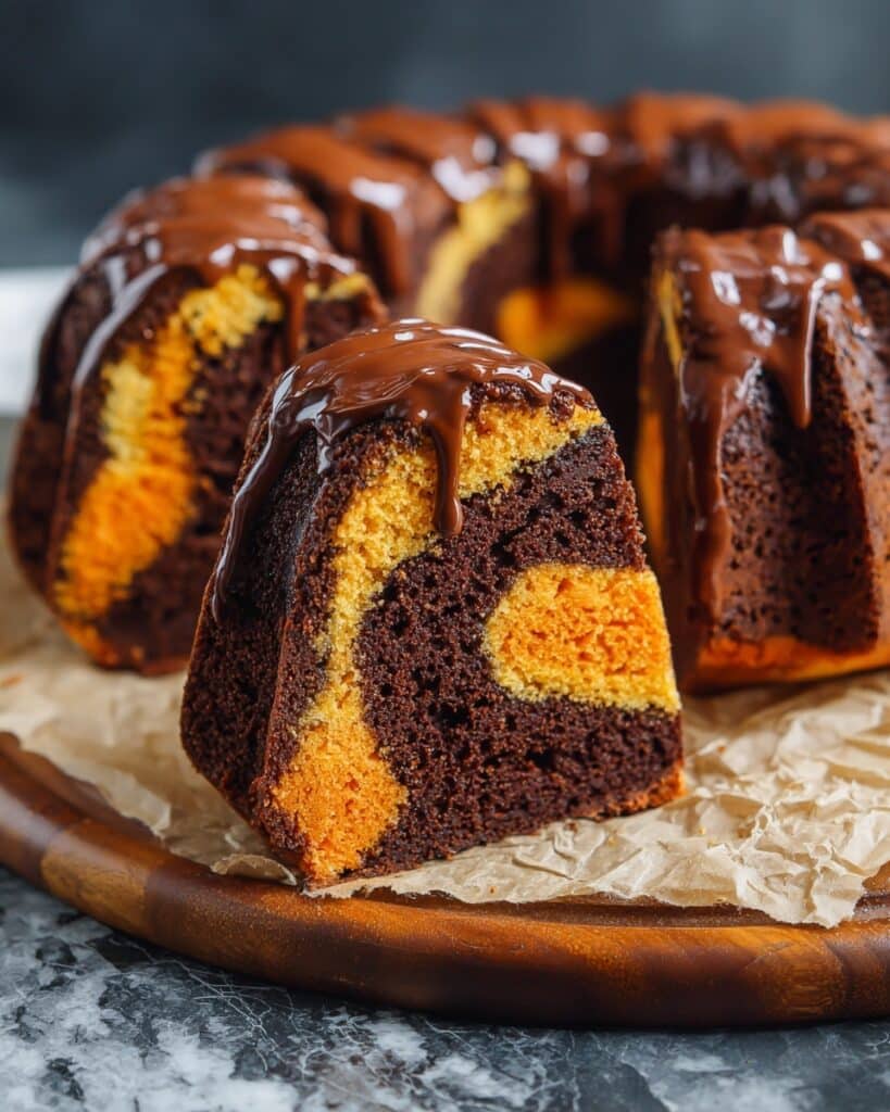 Chocolate Pumpkin Swirl Bundt Cake Recipe