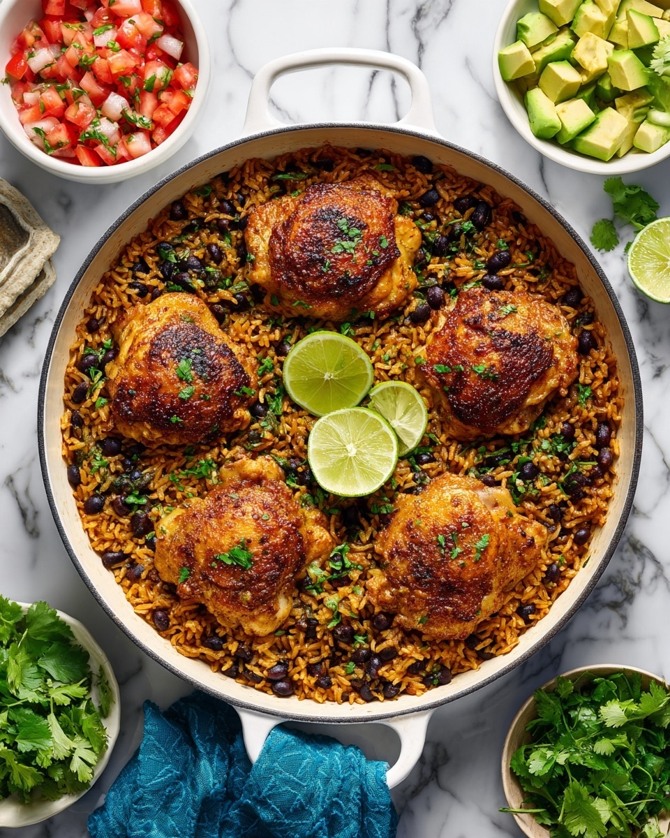 One Pan Cilantro Lime Chicken and Rice Recipe