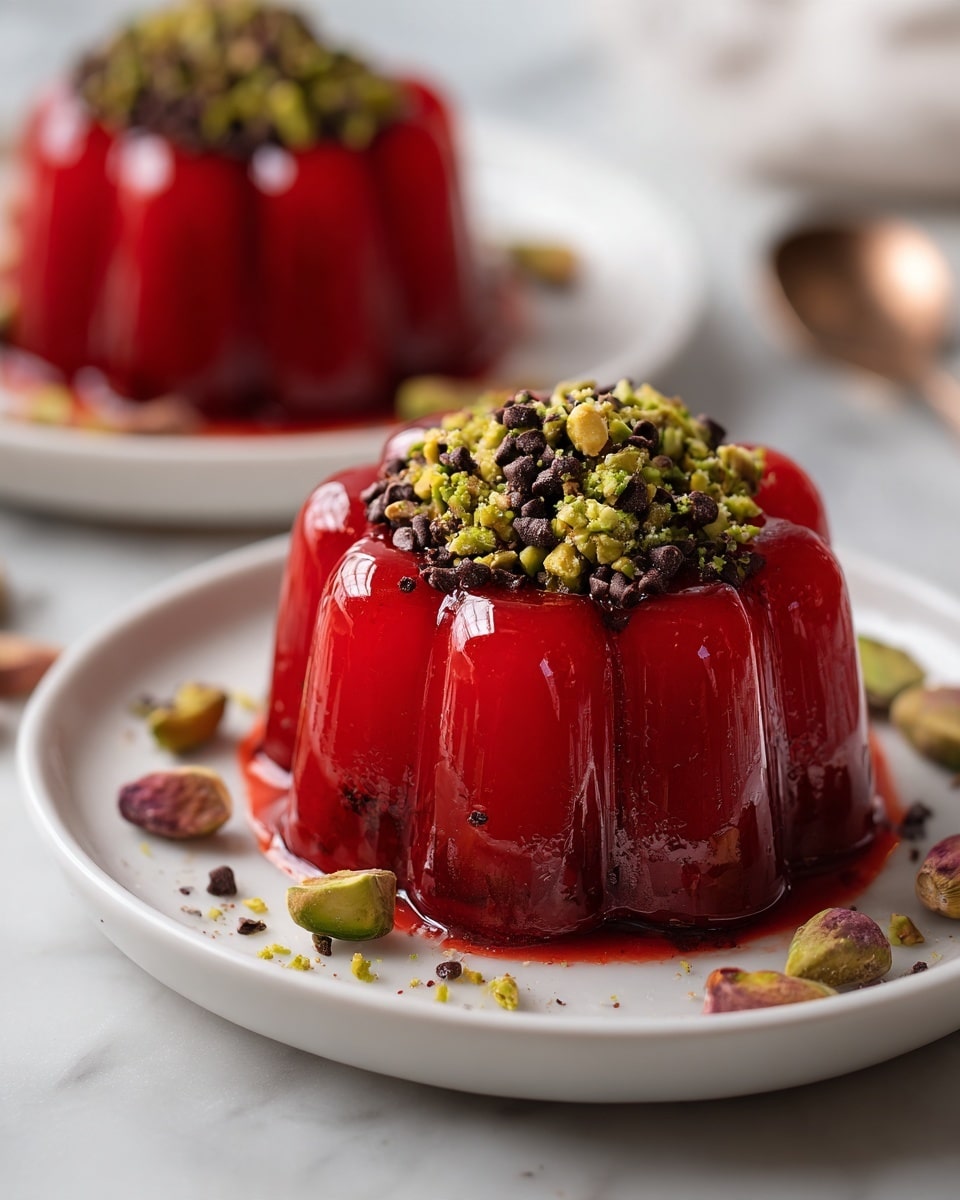 Sicilian Watermelon Pudding (Gelo di Mellone) with Jasmine, Pistachios, and Dark Chocolate Chips Recipe