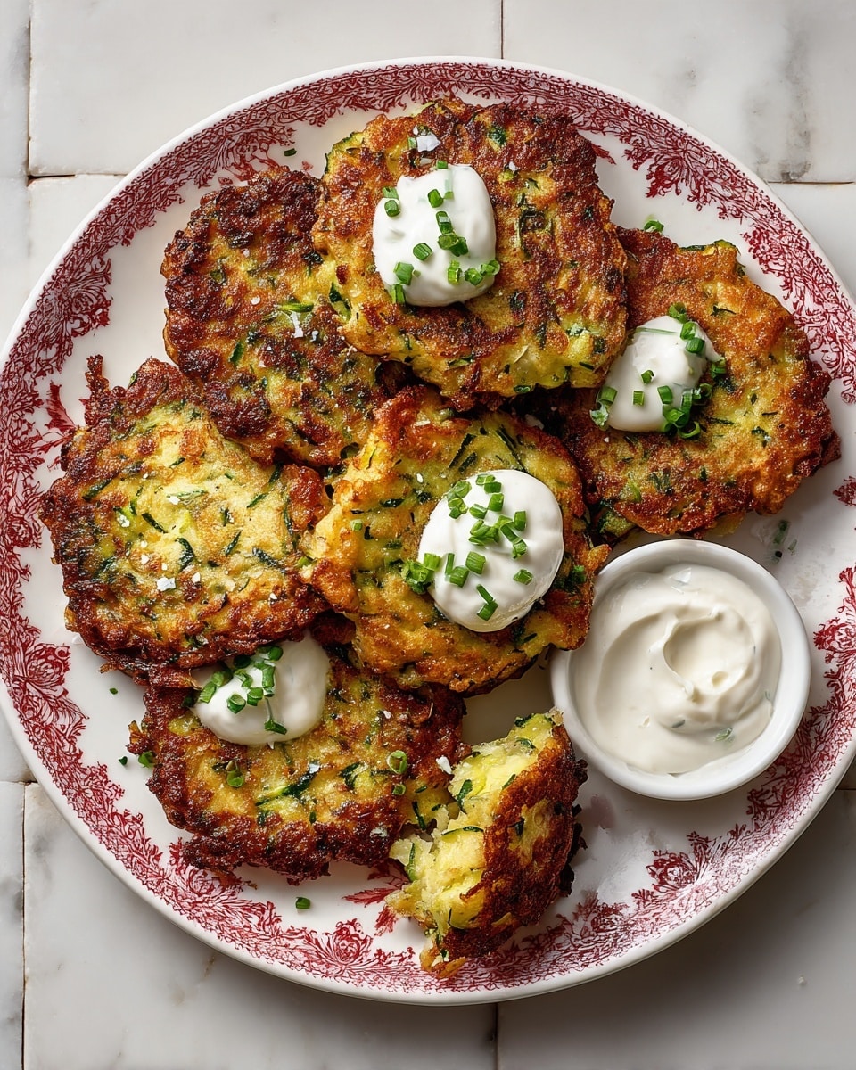 Crispy Zucchini Fritters with Parmesan and Green Onions Recipe