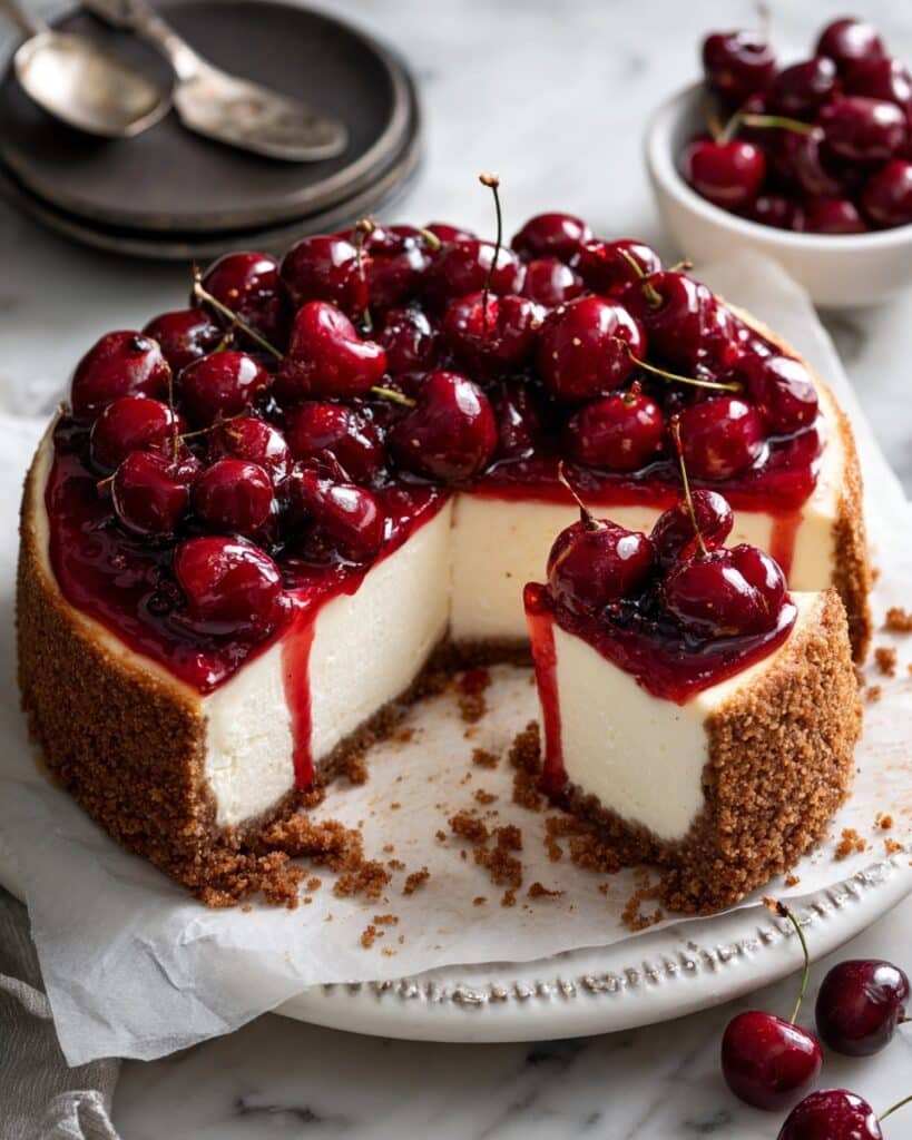 Cherry Biscoff Cheesecake Recipe