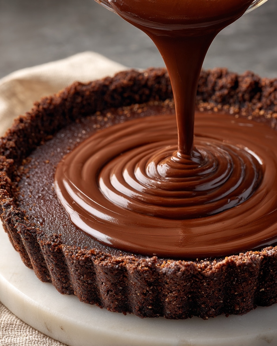Easy No-Bake Chocolate Tart with Raspberries Recipe - Recipe Image